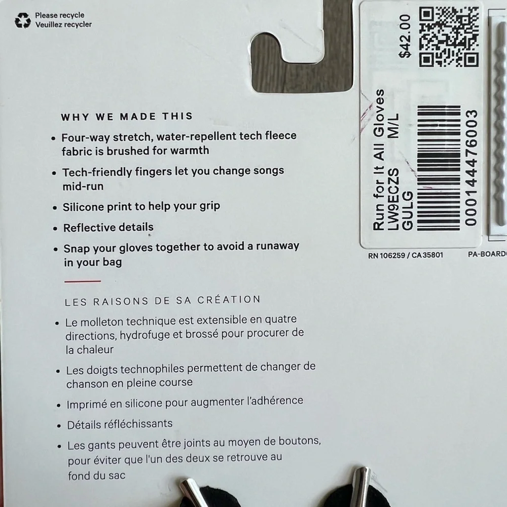 Lululemon Run for It All Gloves in Gull Grey